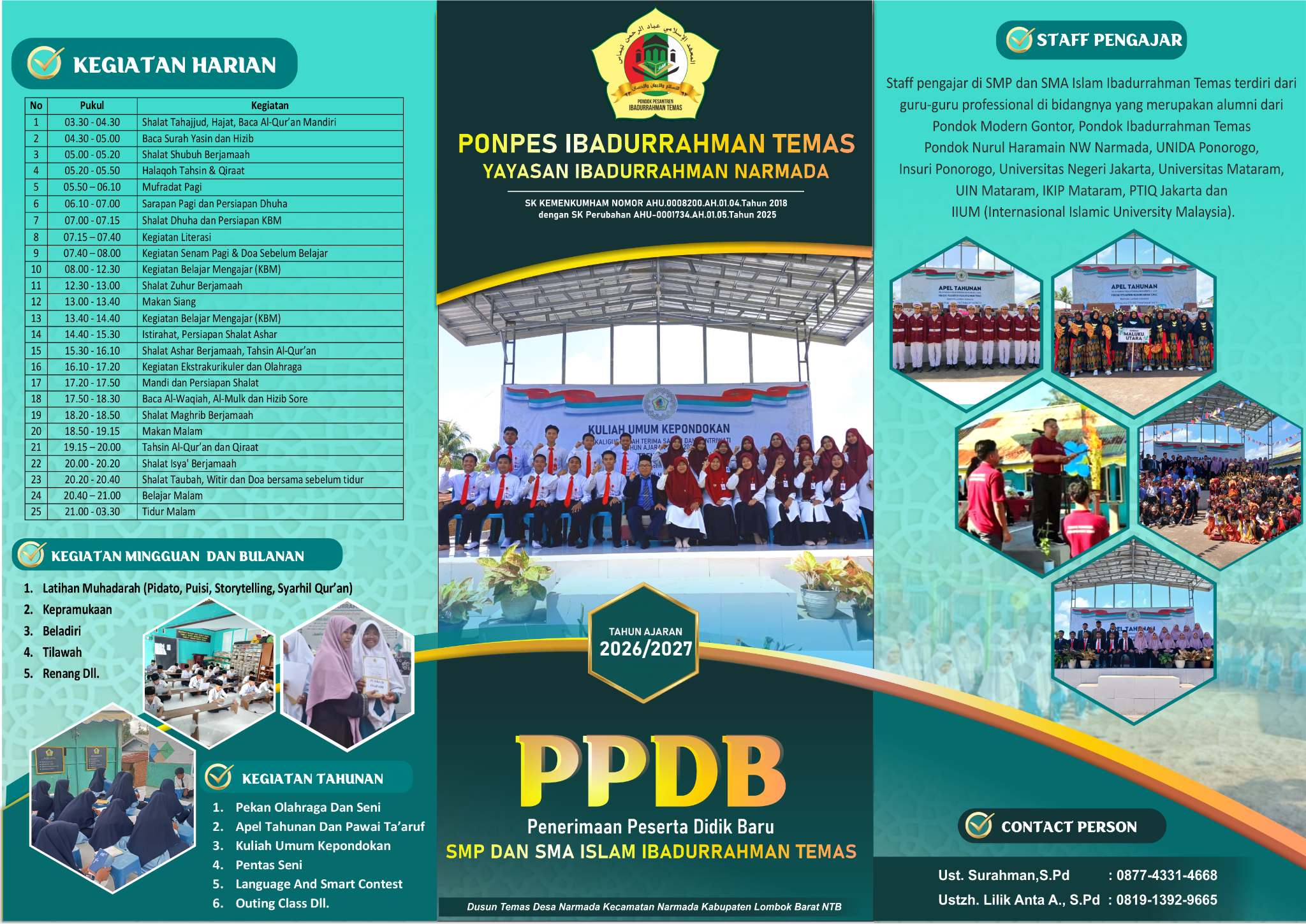 PPDB Pondok Pesantren Ibadurrahman Temas